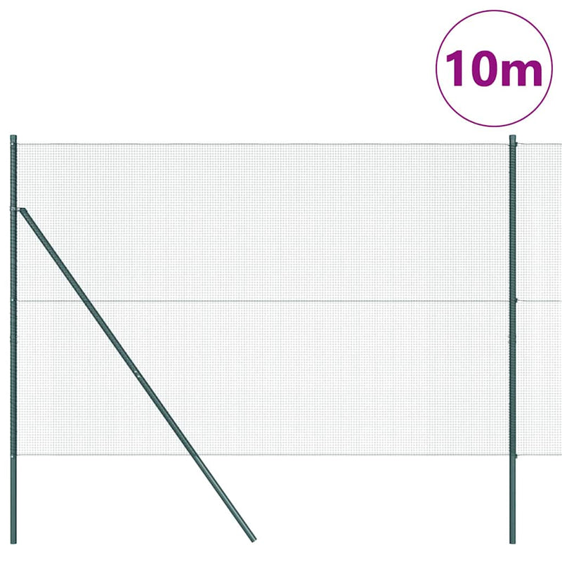 Load image into Gallery viewer, Vidaxl afrasteringspaal groen 10 x 1,5 m (12 x 12 mm gaas) staal