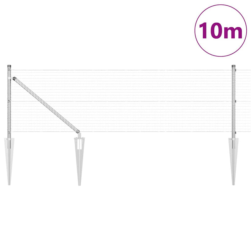 Load image into Gallery viewer, Vidaxl afrasteringspaal zilver 10 x 0,5 m (25 x 25 mm gaas) staal