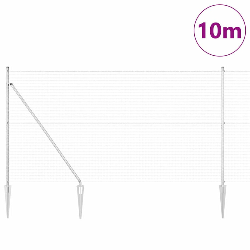 Load image into Gallery viewer, Vidaxl afrasteringspaal zilver 10 x 1,5 m (19 x 19 mm gaas) staal