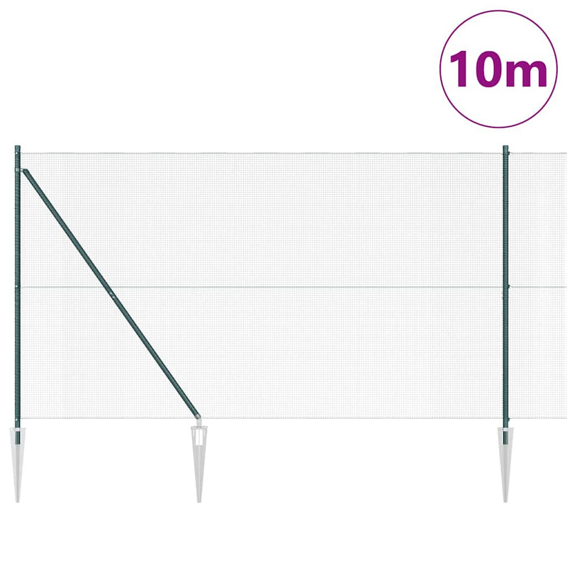 Load image into Gallery viewer, Vidaxl afrasteringspaal groen 10 x 1,5 m (12 x 12 mm gaas) staal