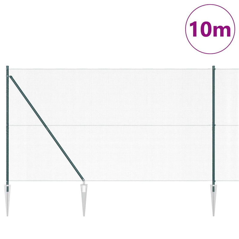 Load image into Gallery viewer, Vidaxl afrasteringspaal groen 10 x 1,6 m (16 x 16 mm gaas)