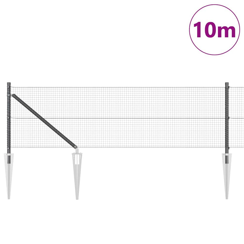Load image into Gallery viewer, Vidaxl afrasteringspaal grijs 10 x 0,5 m (19 x 19 mm gaas) staal