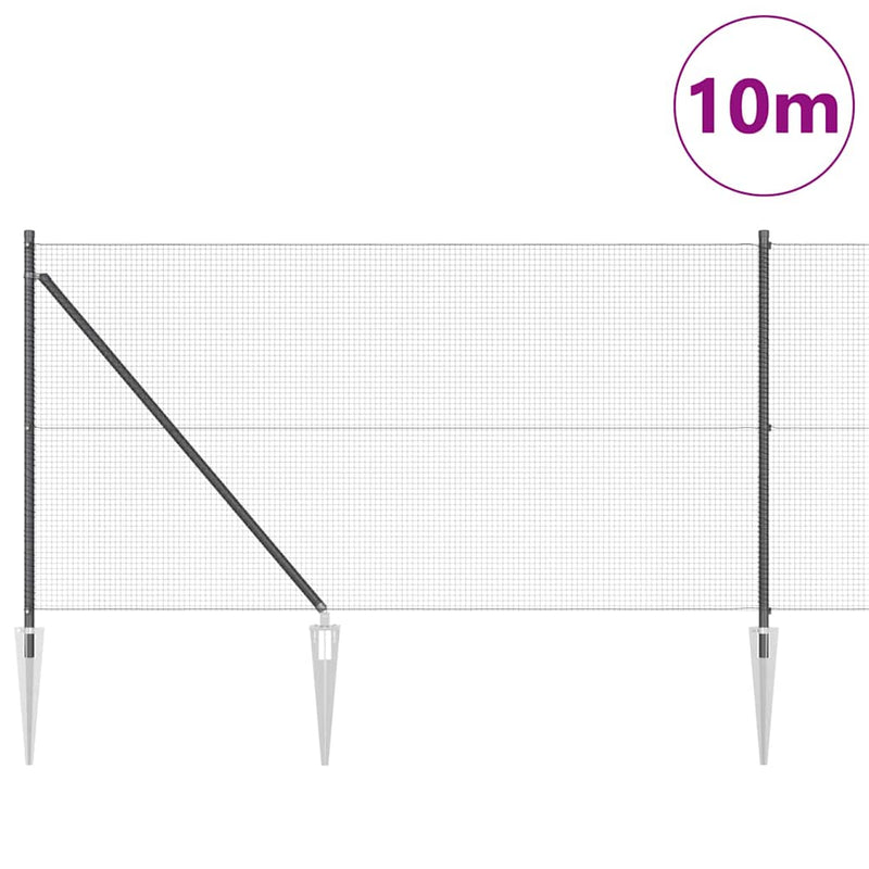Load image into Gallery viewer, Vidaxl afrasteringspaal grijs 10 x 1 m (16 x 16 mm gaas) staal