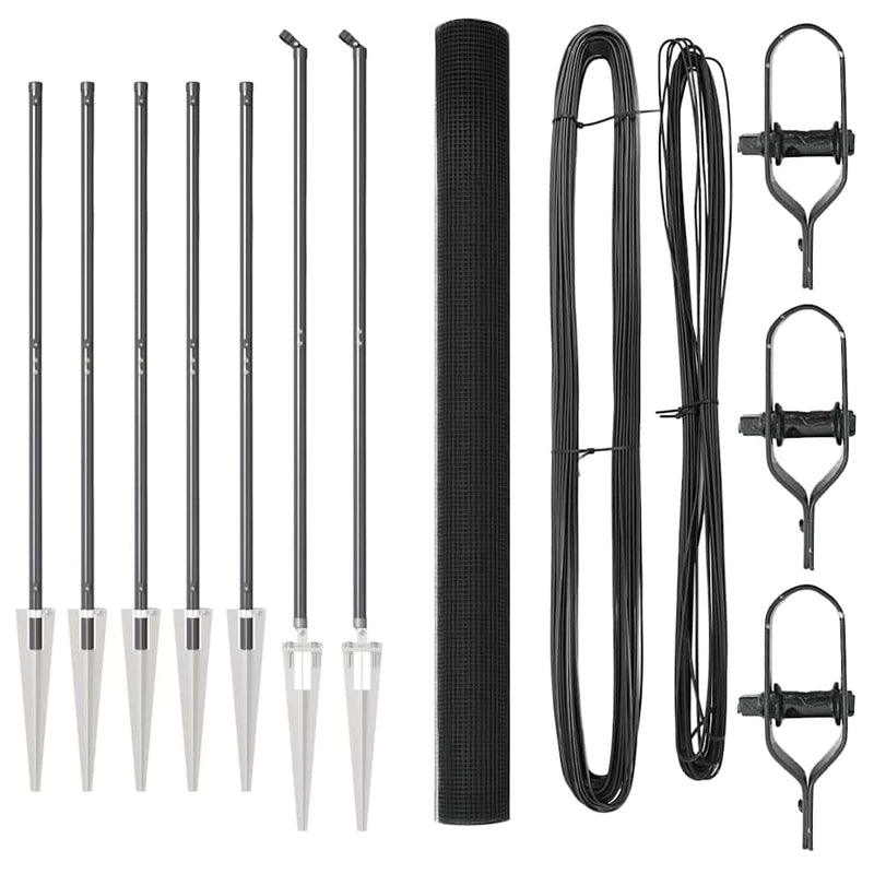 Load image into Gallery viewer, Vidaxl afrasteringspaal grijs 10 x 1,6 m (25 x 25 mm gaas)