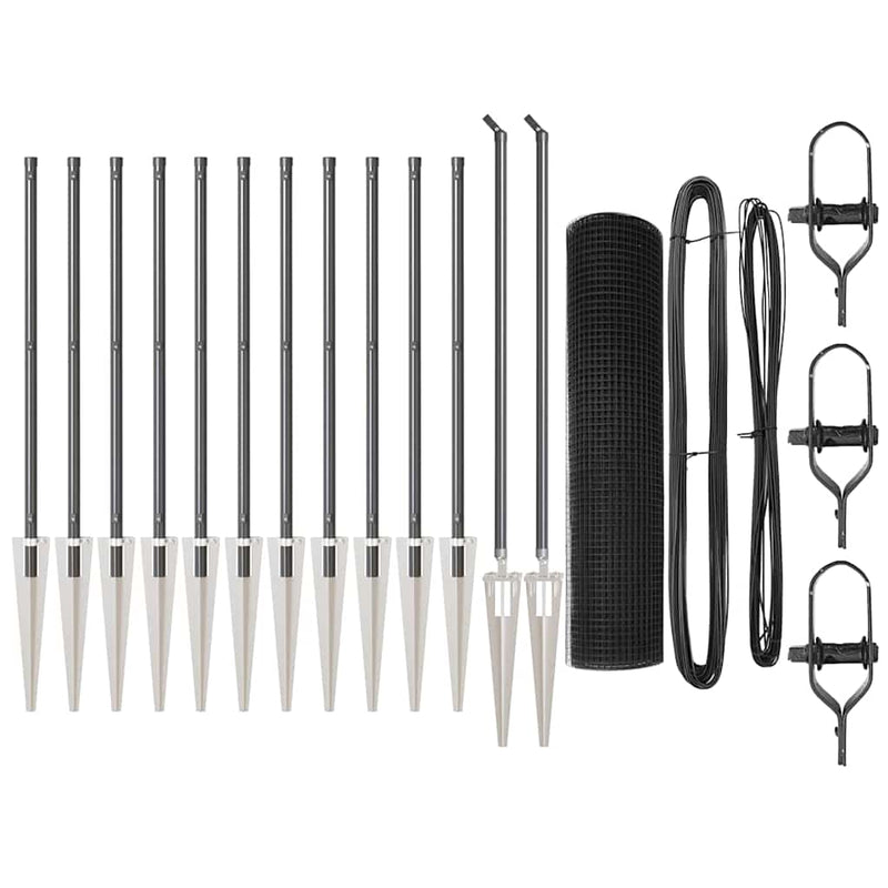 Load image into Gallery viewer, Vidaxl afrasteringspaal grijs 25 x 0,4 m (19 x 19 mm gaas)