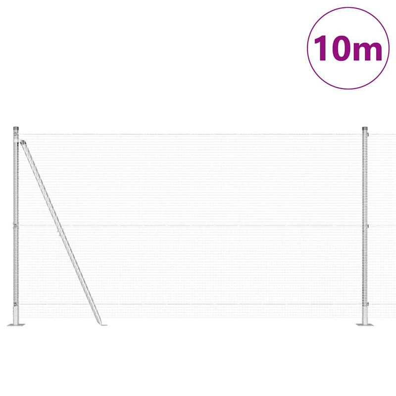 Load image into Gallery viewer, Vidaxl afrasteringspaal zilver 10 x 1,2 m (16 x 16 mm gaas) staal