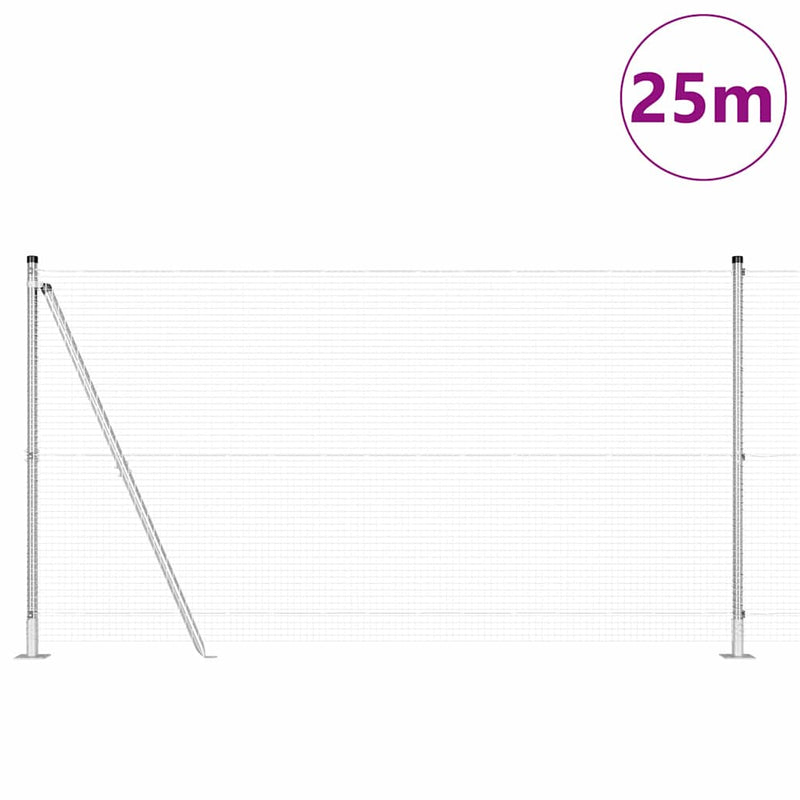 Load image into Gallery viewer, Vidaxl afrasteringspaal zilver 25 x 1,2 m (19 x 19 mm gaas) staal