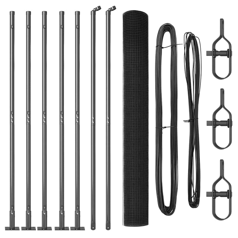 Load image into Gallery viewer, Vidaxl afrasteringspaal grijs 10 x 1,4 m (12 x 12 mm gaas)