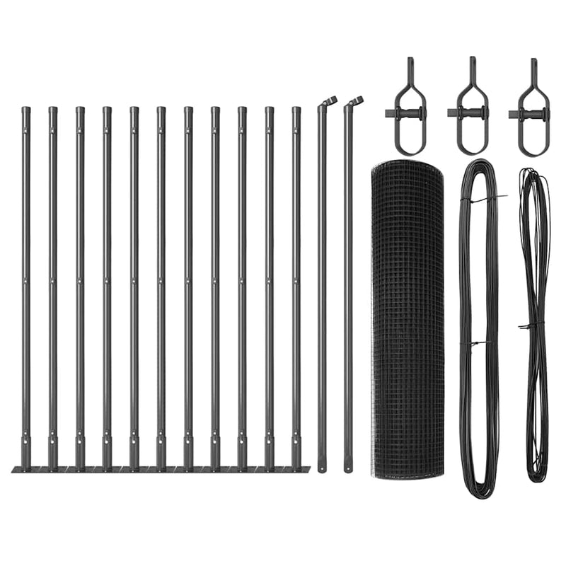 Load image into Gallery viewer, Vidaxl afrasteringspaal grijs 25 x 0,4 m (19 x 19 mm gaas)