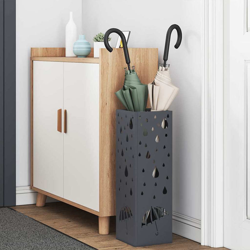 Load image into Gallery viewer, Vidaxl paraplu standaard antraciet 15,5 x 15,5 x 49 cm metaal