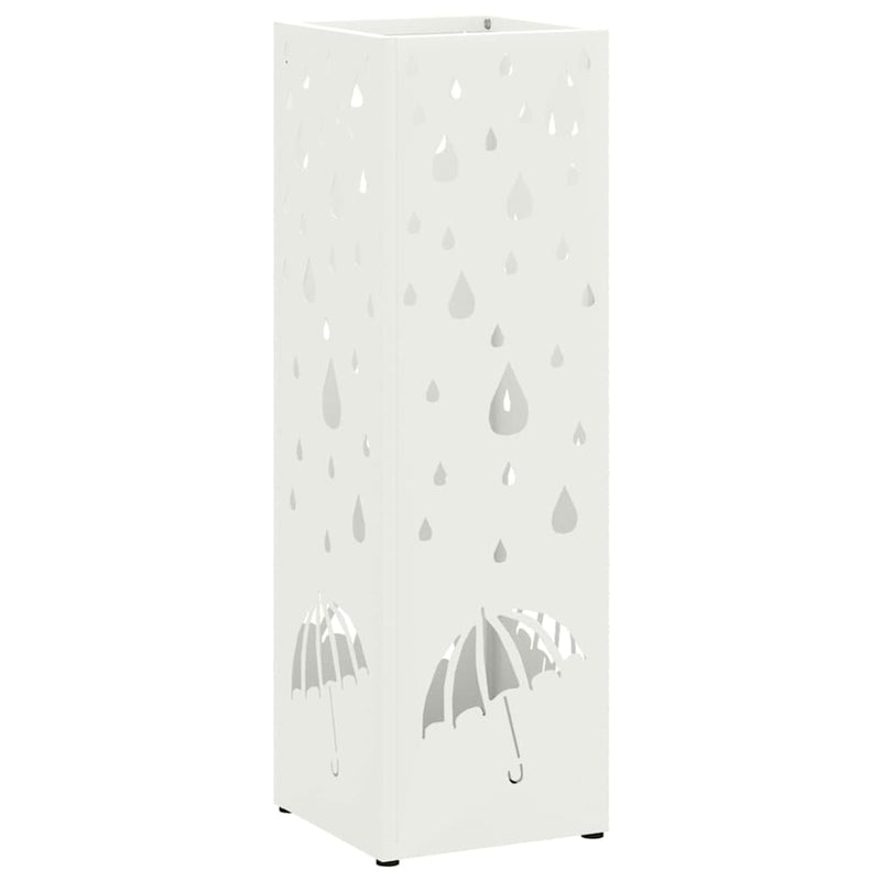 Load image into Gallery viewer, Vidaxl paraplu standaard met opslag wit 15,5 x 15,5 x 49 cm metaal