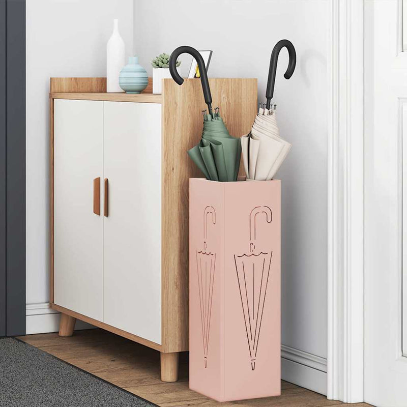 Load image into Gallery viewer, Vidaxl paraplu standaard met opslag roze 15,5 x 15,5 x 49 cm metaal