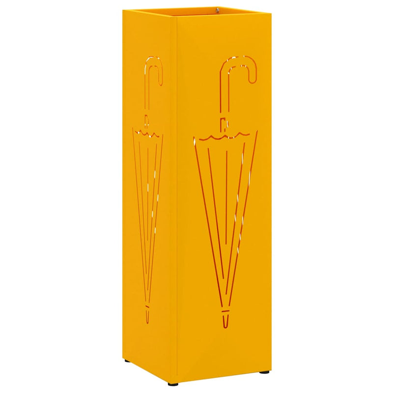 Load image into Gallery viewer, Vidaxl paraplu standaard mosterdgeel 15,5 x 15,5 x 49 cm metaal