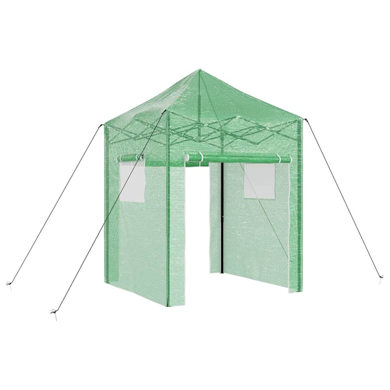 Load image into Gallery viewer, Vidaxl kas met pop-up frame met dak groen 200 x 200 x 300 cm ijzer