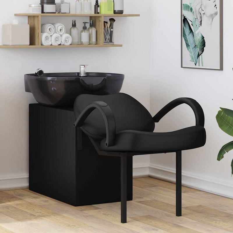 Afbeelding laden in galerijviewer, Vidaxl shampoo stoel zwart 63 x 141 x 92 cm pvc