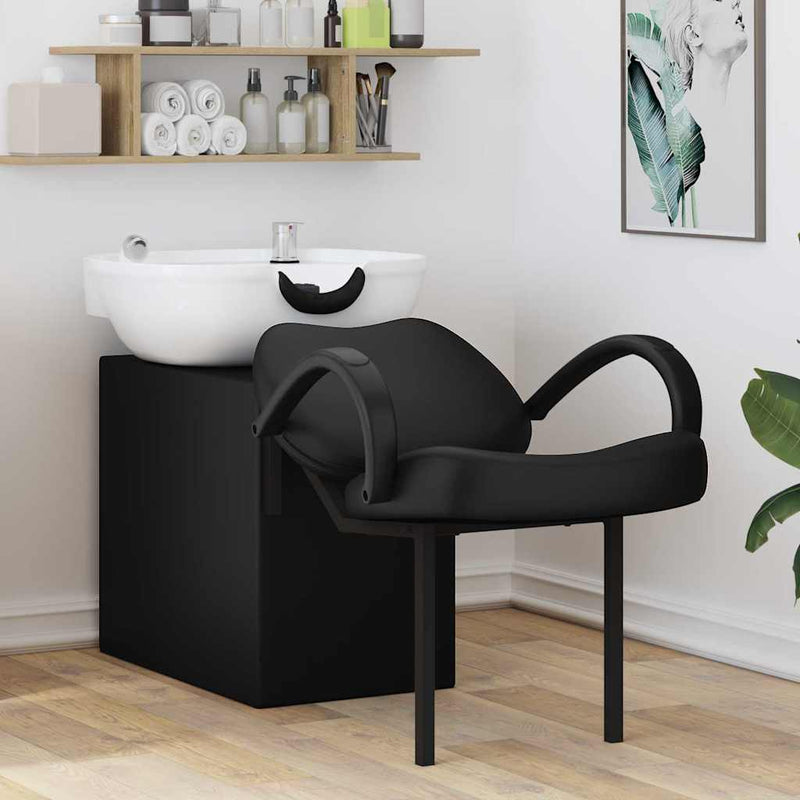 ギャラリービューアに画像をロードする, Vidaxl shampoo stoel zwart en wit 63 x 141 x 92 cm pvc