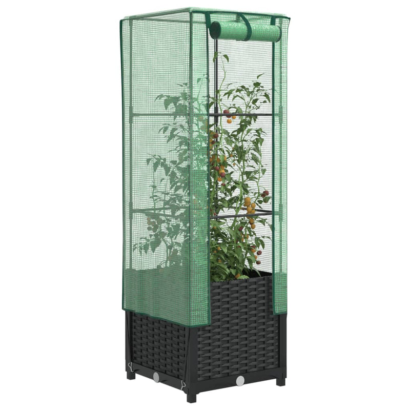 Load image into Gallery viewer, Vidaxl plantenbak verhoogd met kashoes 40x40x139 cm rattanlook