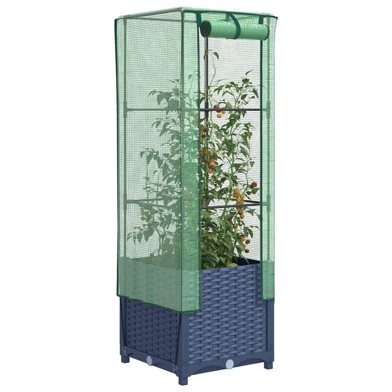Chargez l'image dans la visionneuse de la galerie, Vidaxl plantenbak verhoogd met kashoes 40x40x139 cm rattanlook
