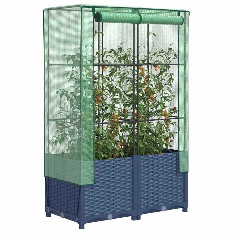 Load image into Gallery viewer, Vidaxl plantenbak verhoogd met kashoes 80x40x138 cm rattanlook