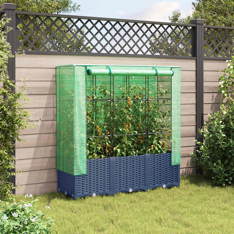 Load image into Gallery viewer, Vidaxl plantenbak verhoogd met kashoes 120x40x138 cm rattanlook