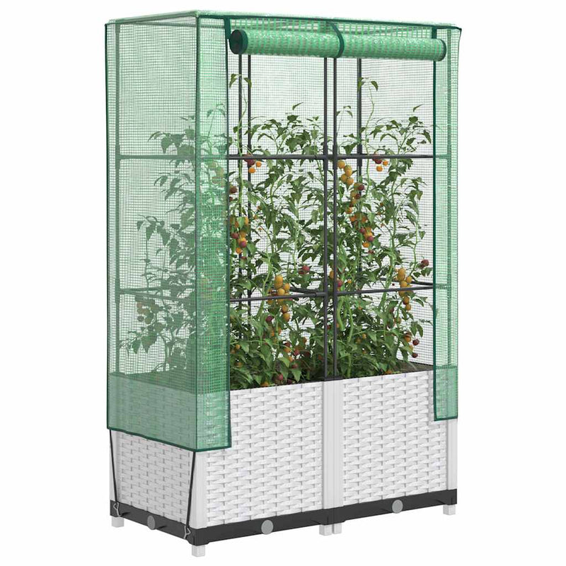 Load image into Gallery viewer, Vidaxl plantenbak verhoogd met kashoes 80x40x138 cm rattanlook