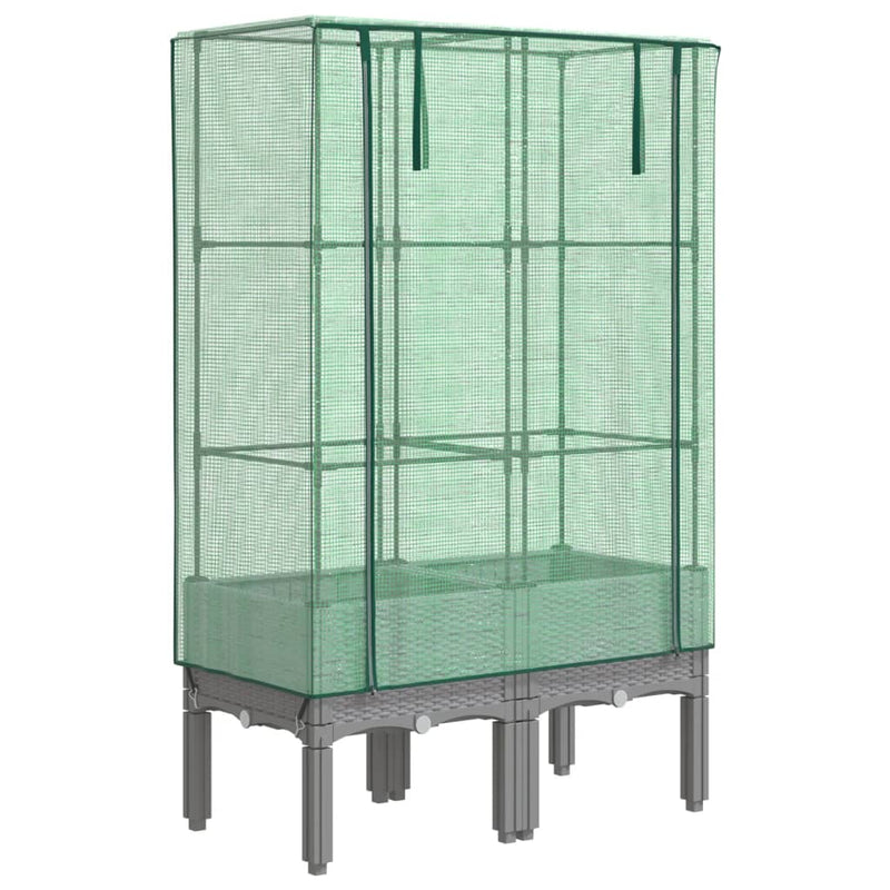 Load image into Gallery viewer, Vidaxl plantenbak verhoogd met kashoes 80x40x140 cm rattanlook