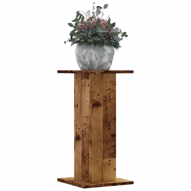 Afbeelding laden in galerijviewer, Vidaxl plantenstandaards 2 st 30x30x60 cm bewerkt hout oud houtkleurig