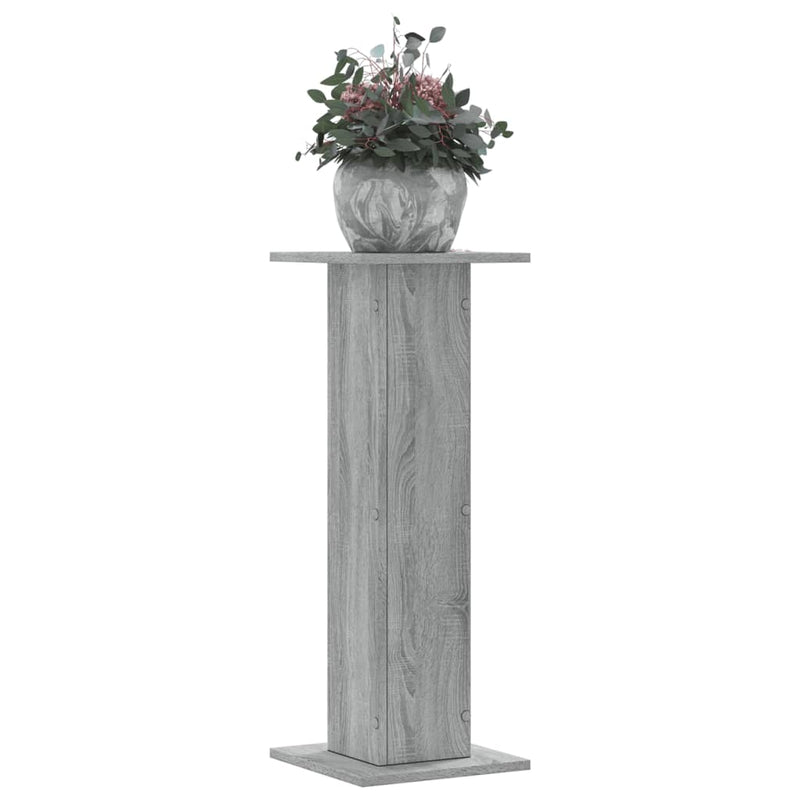 Load image into Gallery viewer, Vidaxl plantenstandaards 2 st 30x30x80 cm bewerkt hout grijs sonoma