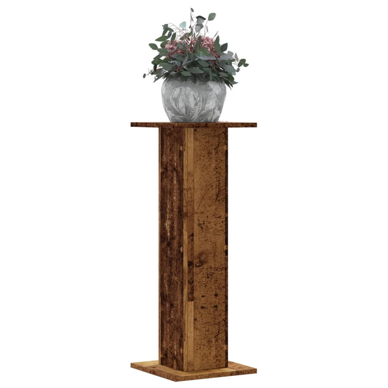 Load image into Gallery viewer, Vidaxl plantenstandaards 2 st 30x30x80 cm bewerkt hout oud houtkleurig