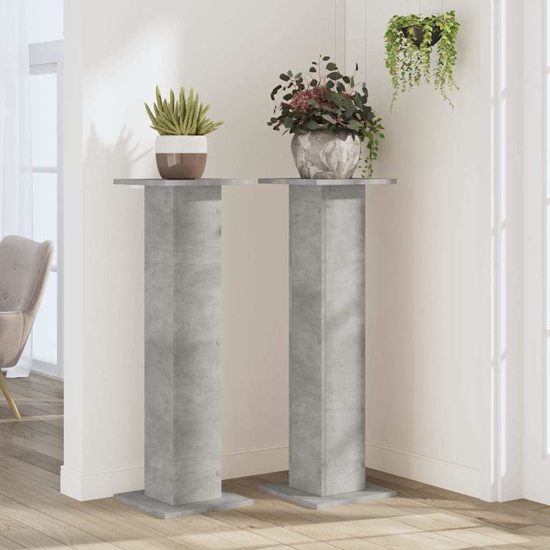 Load image into Gallery viewer, Vidaxl plantenstandaards 2 st 30x30x95 cm bewerkt hout betongrijs