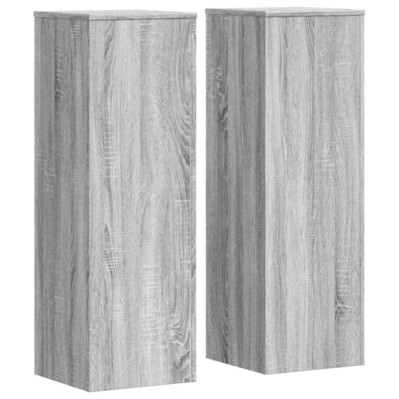 Load image into Gallery viewer, VidaXL Plantenstandaards 2 st 33x33x100 cm bewerkt hout grijs sonoma