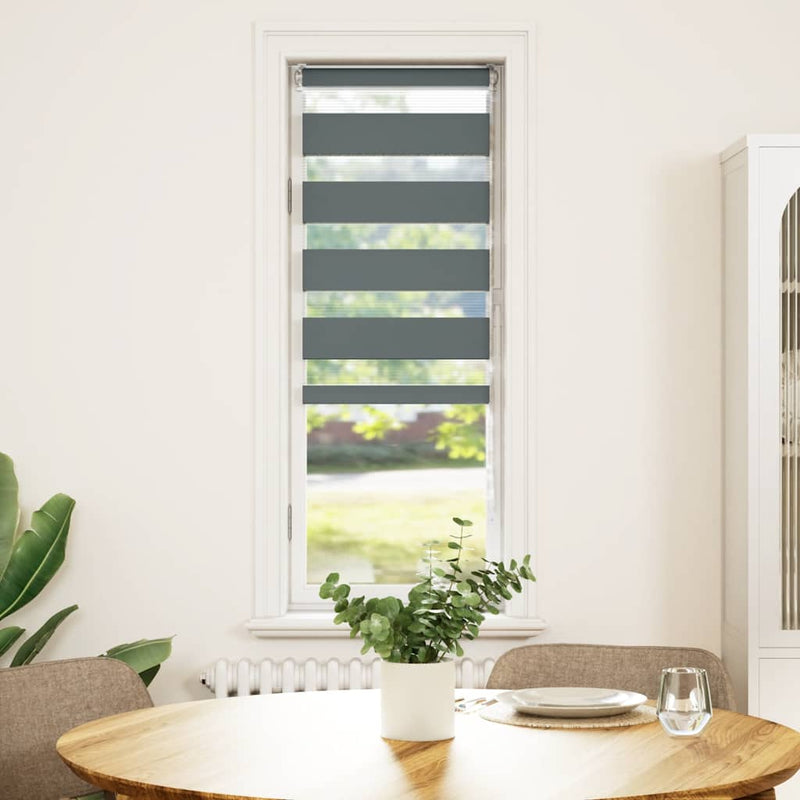 Load image into Gallery viewer, Vidaxl zebra rolgordijn 50x150 cm stofbreedte 45,9cm donkergrijs