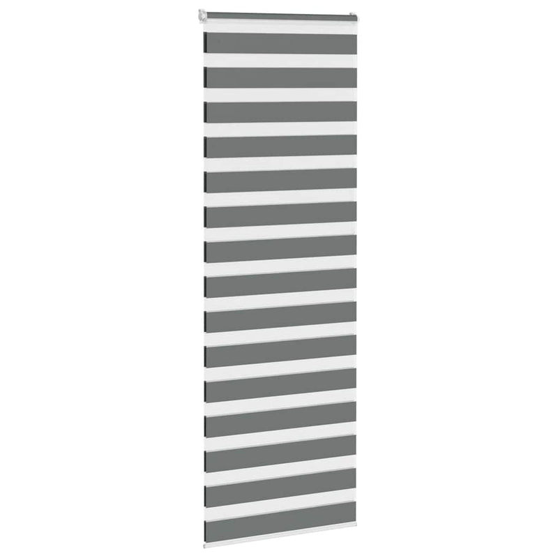 Load image into Gallery viewer, Vidaxl zebra rolgordijn 70x230 cm stofbreedte 65,9 cm donkergrijs
