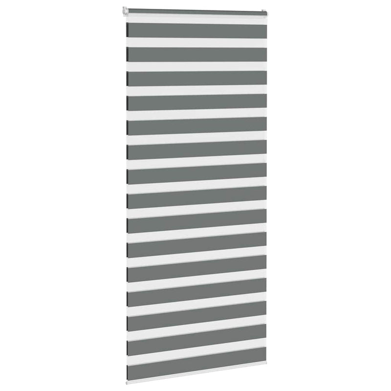 Load image into Gallery viewer, Vidaxl zebra rolgordijn 100x230 cm stofbreedte 95,9 cm donkergrijs