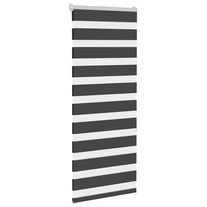 Chargez l'image dans la visionneuse de la galerie, Vidaxl zebra rolgordijn 60x150 cm stofbreedte zwart 55,9 cm