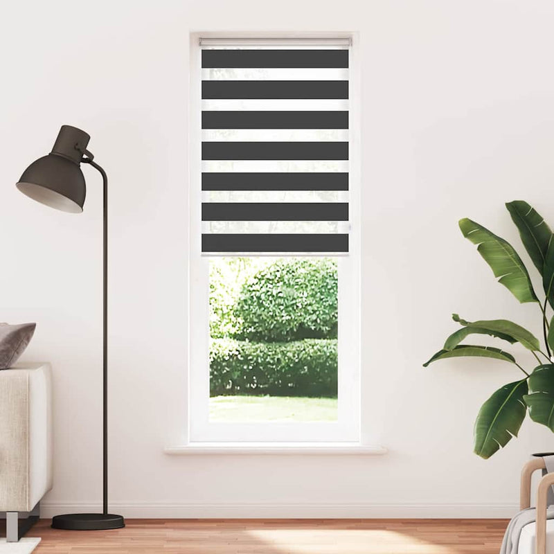 Load image into Gallery viewer, Vidaxl zebra rolgordijn 80x200 cm stofbreedte 75,9 cm zwart