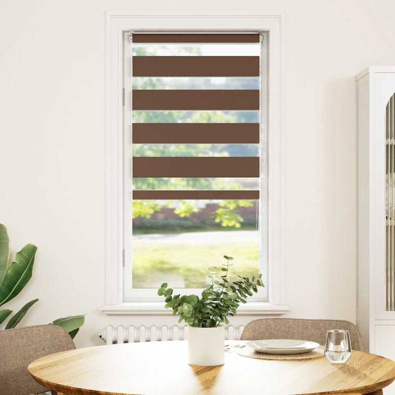 Load image into Gallery viewer, Vidaxl zebra rolgordijn 55x100 cm stofbreedte 50,9 cm polyester bruin