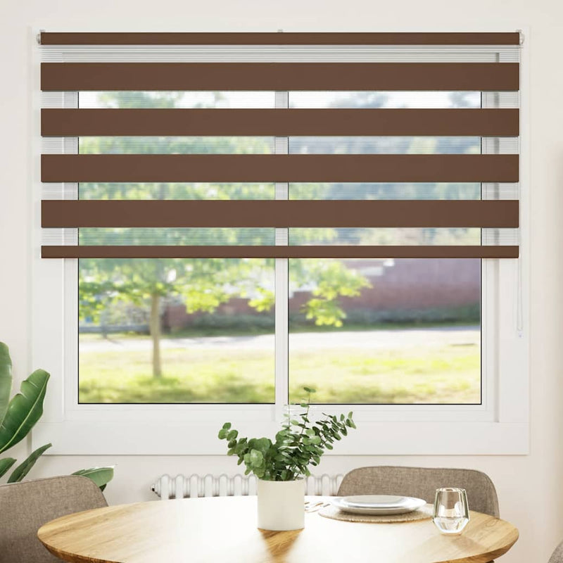 Load image into Gallery viewer, Vidaxl zebra rolgordijn 160x100 cm stofbreedte 155,9cm polyester bruin