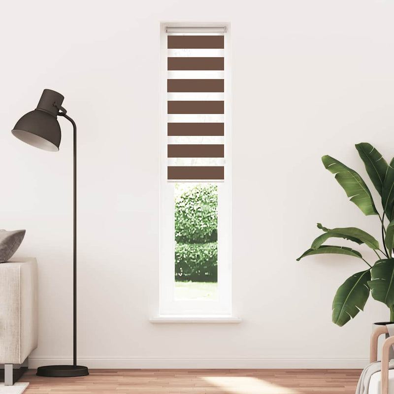 Load image into Gallery viewer, Vidaxl zebra rolgordijn 50x200 cm stofbreedte 45,9cm polyester bruin