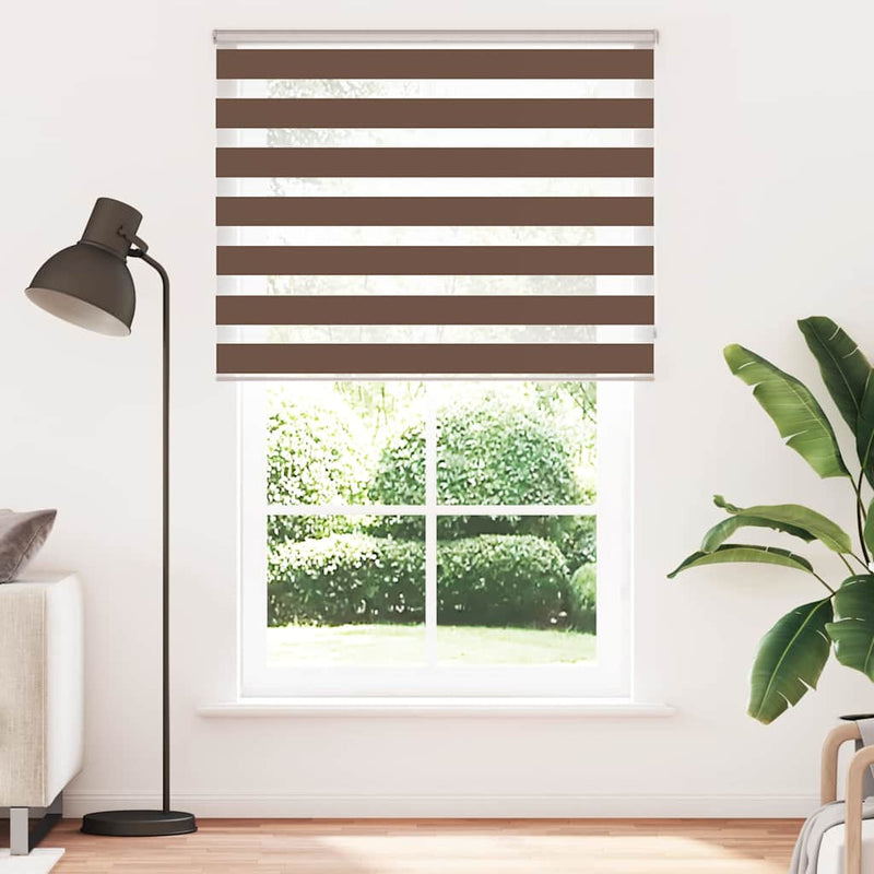 Load image into Gallery viewer, Vidaxl zebra rolgordijn 140x200 cm stofbreedte 135,9cm polyester bruin