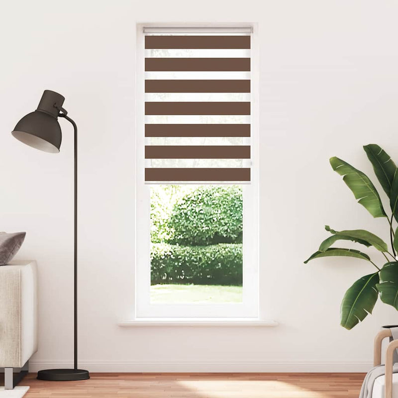 Load image into Gallery viewer, Vidaxl zebra rolgordijn 90x230 cm stofbreedte 85,9 cm polyester bruin