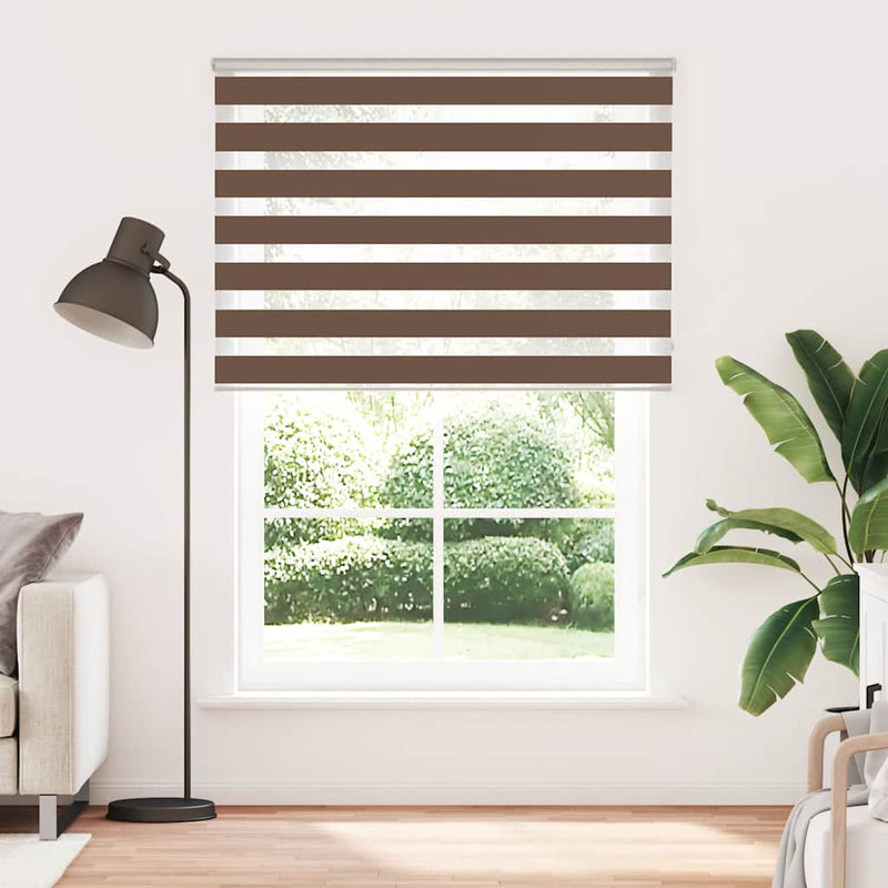 Load image into Gallery viewer, Vidaxl zebra rolgordijn 155x230 cm stofbreedte 150,9cm polyester bruin