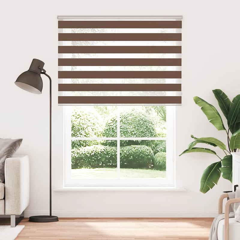 Load image into Gallery viewer, Vidaxl zebra rolgordijn 165x230 cm stofbreedte 160,9cm polyester bruin