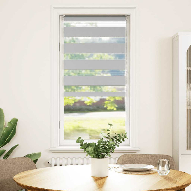 Load image into Gallery viewer, Vidaxl zebra rolgordijn 60x150 cm stofbreedte 55,9 cm lichtgrijs