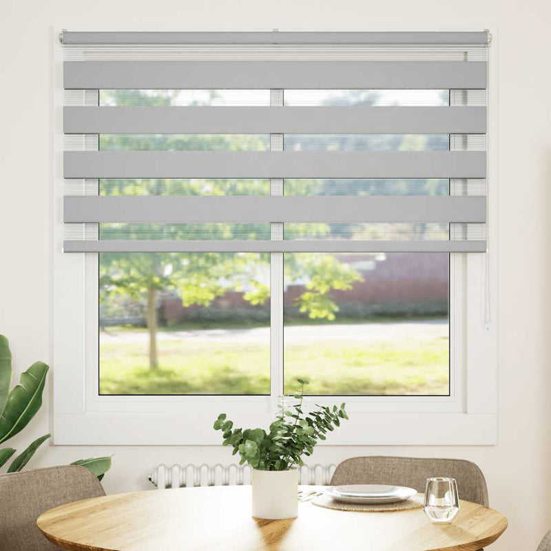 Load image into Gallery viewer, Vidaxl zebra rolgordijn 150x150 cm stofbreedte 145,9 cm lichtgrijs