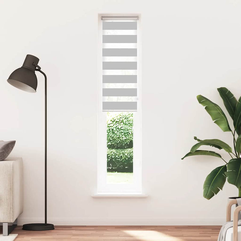 Load image into Gallery viewer, Vidaxl zebra rolgordijn 50x200 cm stofbreedte 45,9cm lichtgrijs