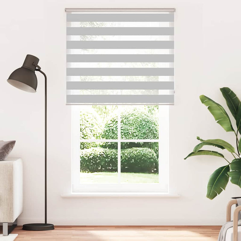 Afbeelding laden in galerijviewer, Vidaxl zebra rolgordijn 120x200 cm stofbreedte 115,9 cm lichtgrijs