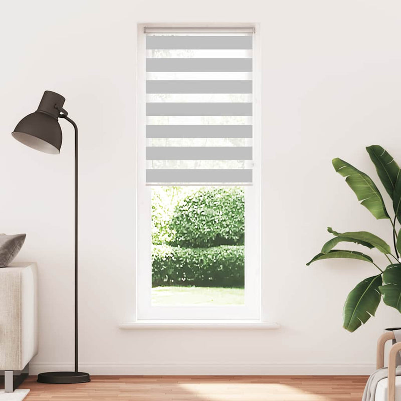 Afbeelding laden in galerijviewer, Vidaxl zebra rolgordijn 80x230 cm stofbreedte 75,9 cm lichtgrijs