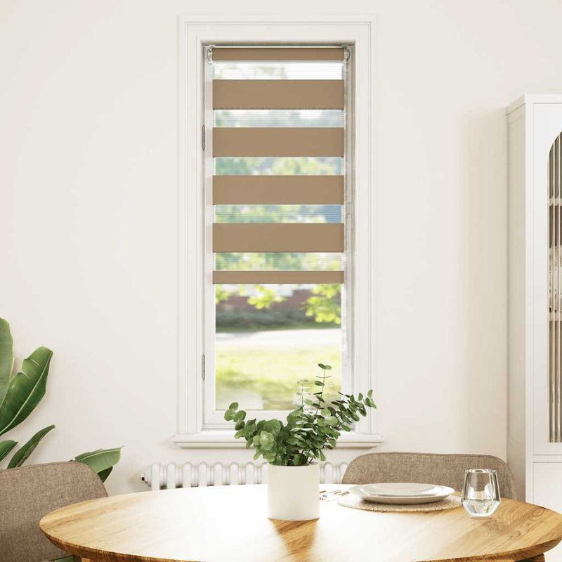 Load image into Gallery viewer, Vidaxl zebra blind 45x100 cm stofbreedte 40,9 cm polyester zandbruin