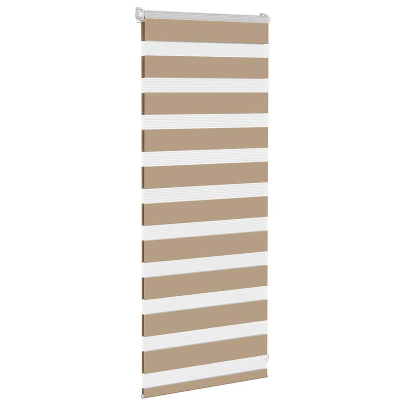 Load image into Gallery viewer, Vidaxl zebra blind zandbruin 65x100 cm stofbreedte 60,9 cm polyester